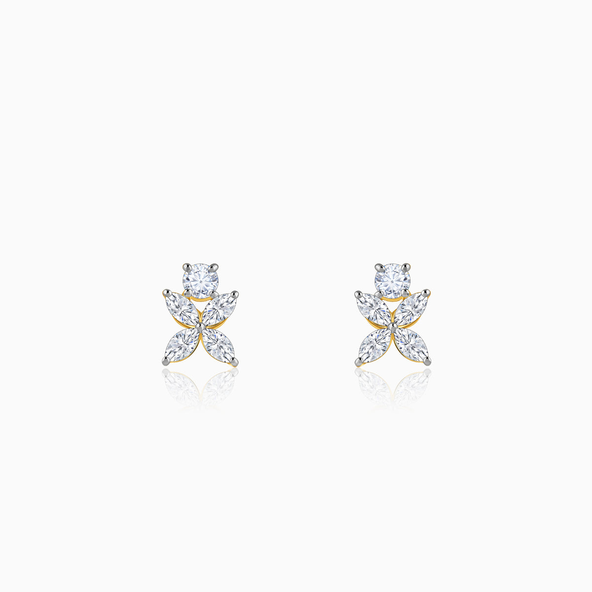 Gold Blooming Aura Lab Grown Diamond Earrings