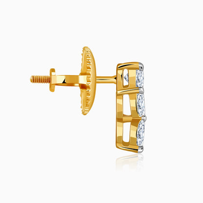 Gold Blooming Aura Lab Grown Diamond Earrings