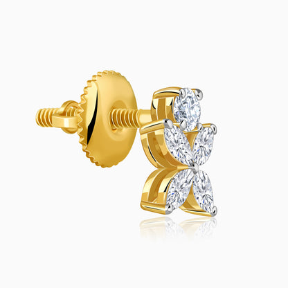 Gold Blooming Aura Lab Grown Diamond Earrings