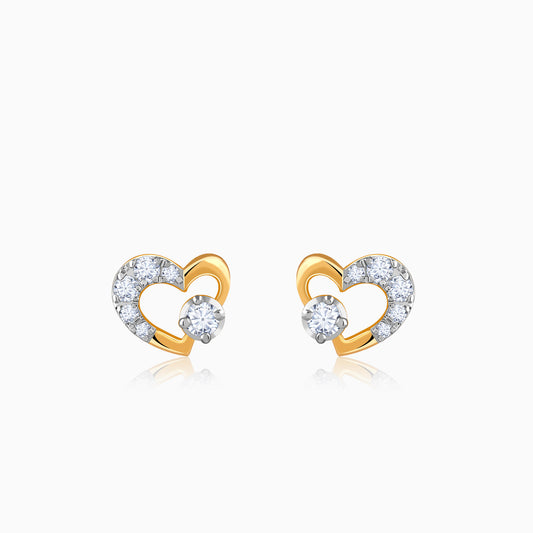 Gold Sweetheart Lab Grown Diamond Earrings