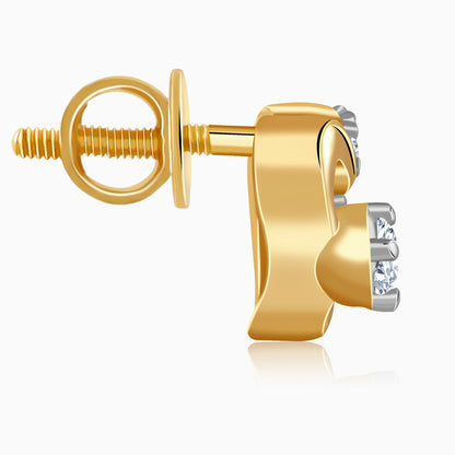 Gold Sweetheart Lab Grown Diamond Earrings