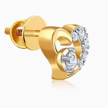 Gold Sweetheart Lab Grown Diamond Earrings