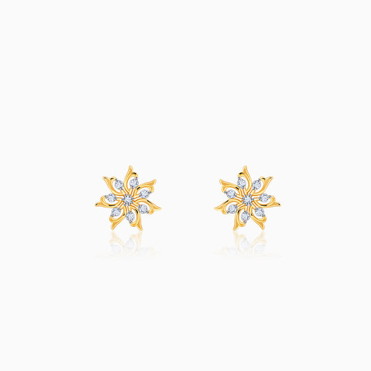Gold Blossom Shine Lab Grown Diamond Earrings