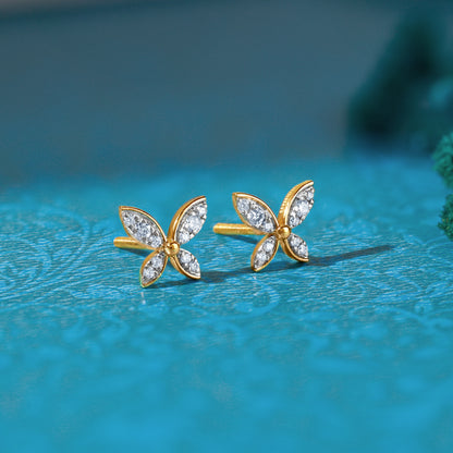Gold Flutter Lab Grown Diamond Earrings