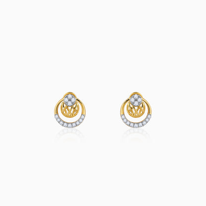 Gold Nightfall Circle Lab Grown Diamond Earrings