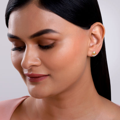 Gold Nightfall Circle Lab Grown Diamond Earrings