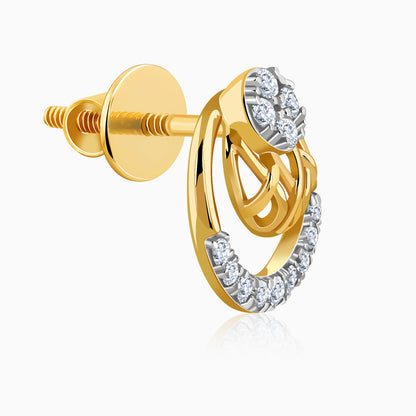 Gold Nightfall Circle Lab Grown Diamond Earrings