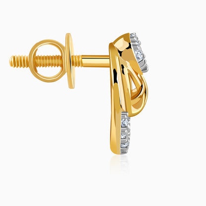 Gold Nightfall Circle Lab Grown Diamond Earrings