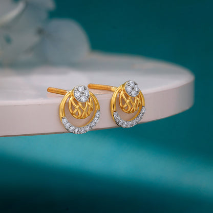 Gold Nightfall Circle Lab Grown Diamond Earrings