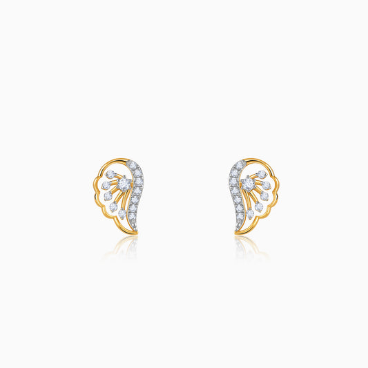 Gold Wings of Light Lab Grown Diamond Earrings