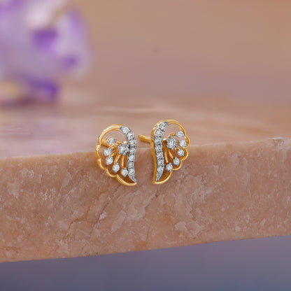 Gold Wings of Light Lab Grown Diamond Earrings