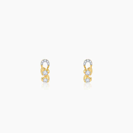 Gold Heart Drop Lab Grown Diamond Earrings