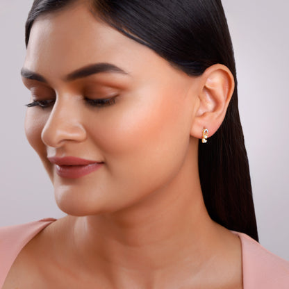 Gold Heart Drop Lab Grown Diamond Earrings