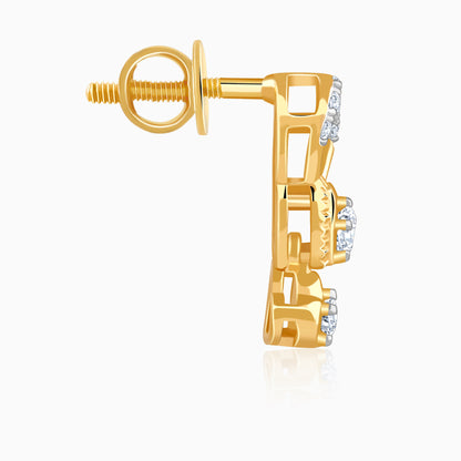 Gold Heart Drop Lab Grown Diamond Earrings