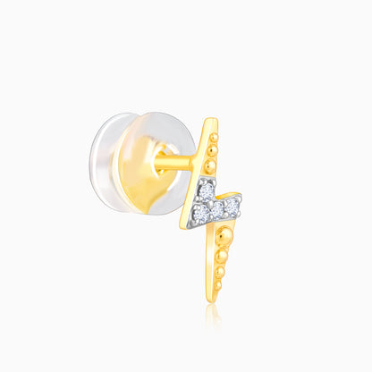 Gold Thunderbolt Diamond Earrings