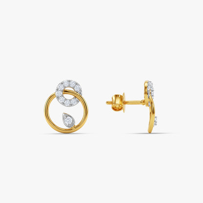Gold Orbit Aveline Lab Grown Diamond Earrings