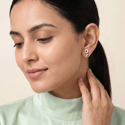 Gold Orbit Aveline Lab Grown Diamond Earrings