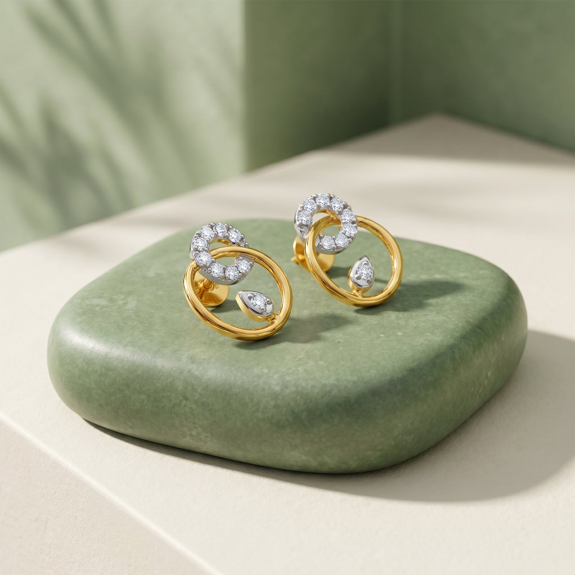 Gold Orbit Aveline Lab Grown Diamond Earrings