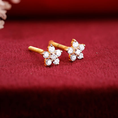 Gold Star Lab Grown Diamond Earrings