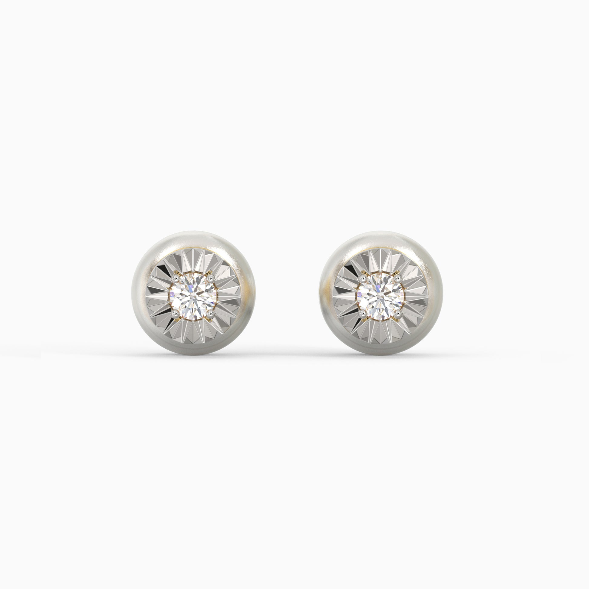 Purchase Gold Classic Diamond Stud Earrings Online GIVA