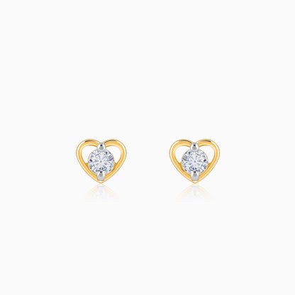 Gold Minnie Heart Lab Grown Diamond Earrings