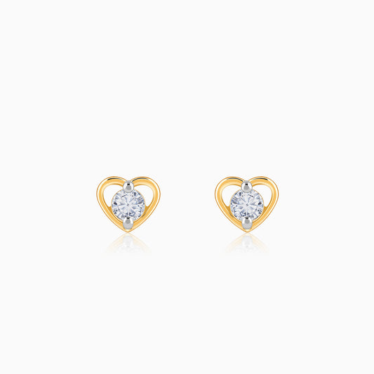 Gold Minnie Heart Lab Grown Diamond Earrings