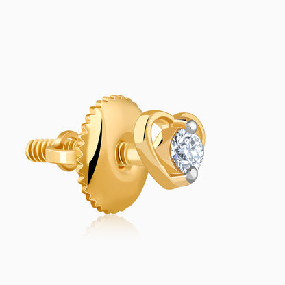 Gold Minnie Heart Lab Grown Diamond Earrings