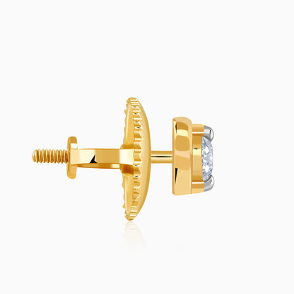 Gold Minnie Heart Lab Grown Diamond Earrings