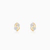 Gold Flower Wave Lab Grown Diamond Earrings