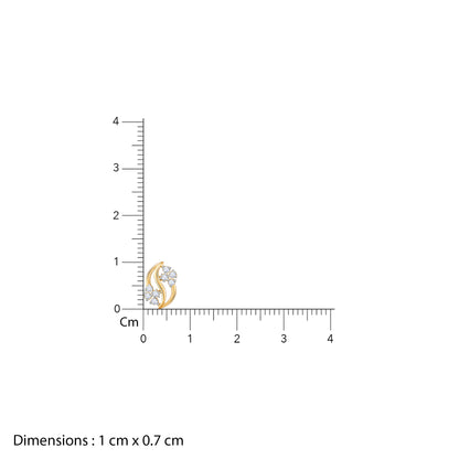 Gold Flower Wave Lab Grown Diamond Earrings