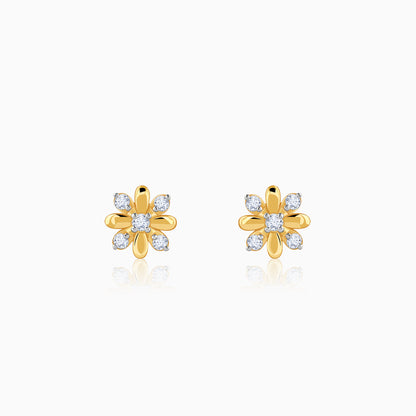 Gold Asters Lab Grown Diamond Earrings