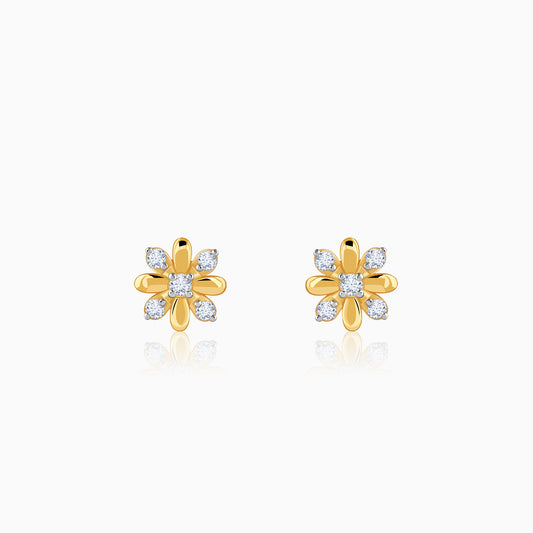 Gold Asters Lab Grown Diamond Earrings