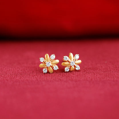 Gold Asters Lab Grown Diamond Earrings