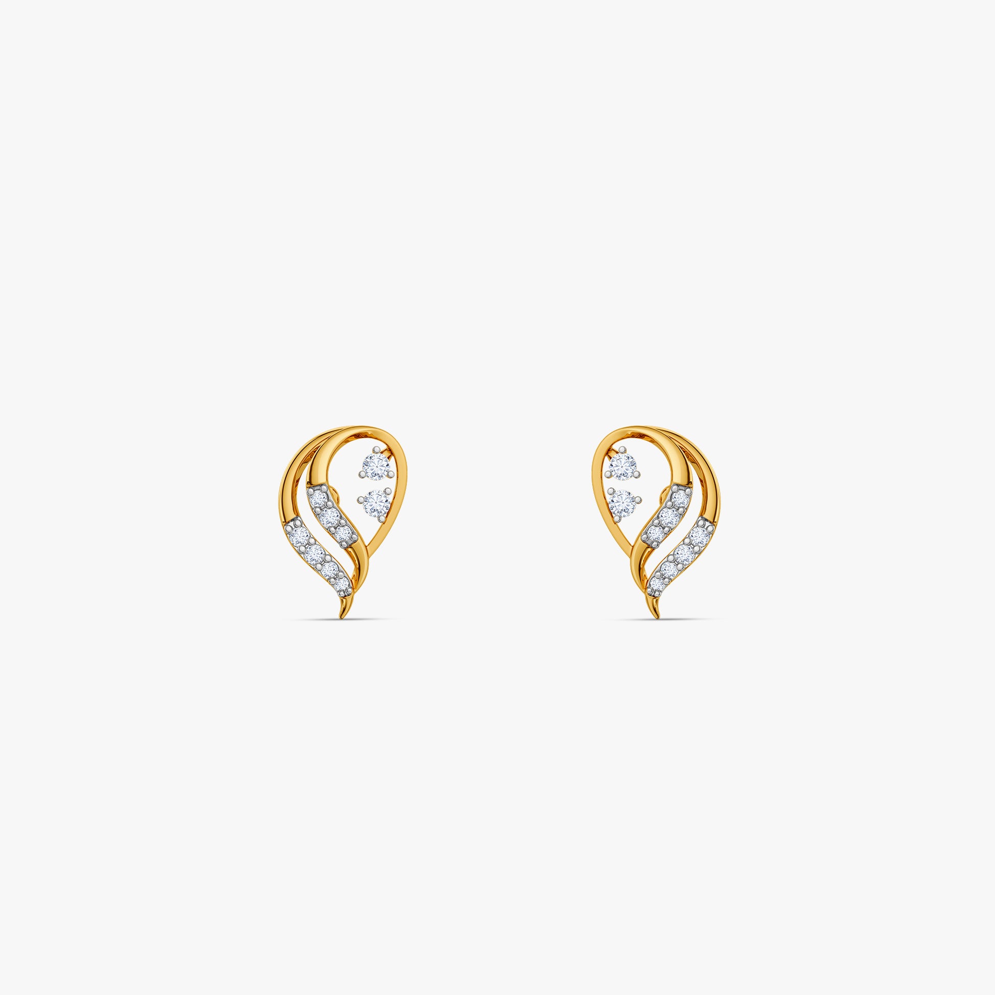 Gold Merlion Lab Grown Diamond Stud Earrings