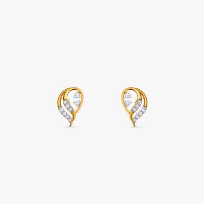 Gold Merlion Lab Grown Diamond Stud Earrings
