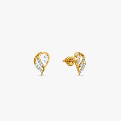 Gold Merlion Lab Grown Diamond Stud Earrings