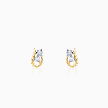 Gold Twirl Lab Grown Diamond Stud Earrings