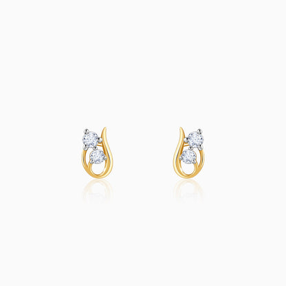 Gold Twirl Lab Grown Diamond Stud Earrings
