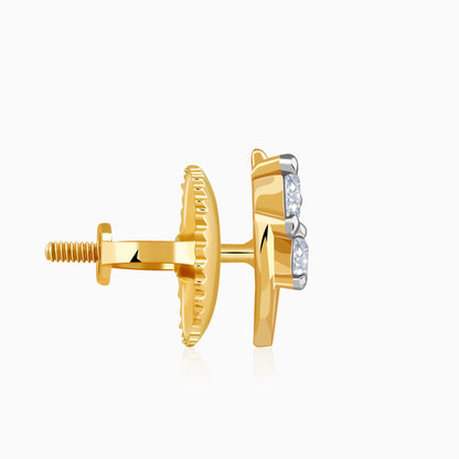 Gold Twirl Lab Grown Diamond Stud Earrings