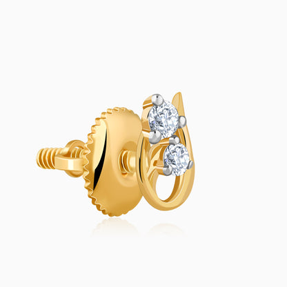 Gold Twirl Lab Grown Diamond Stud Earrings