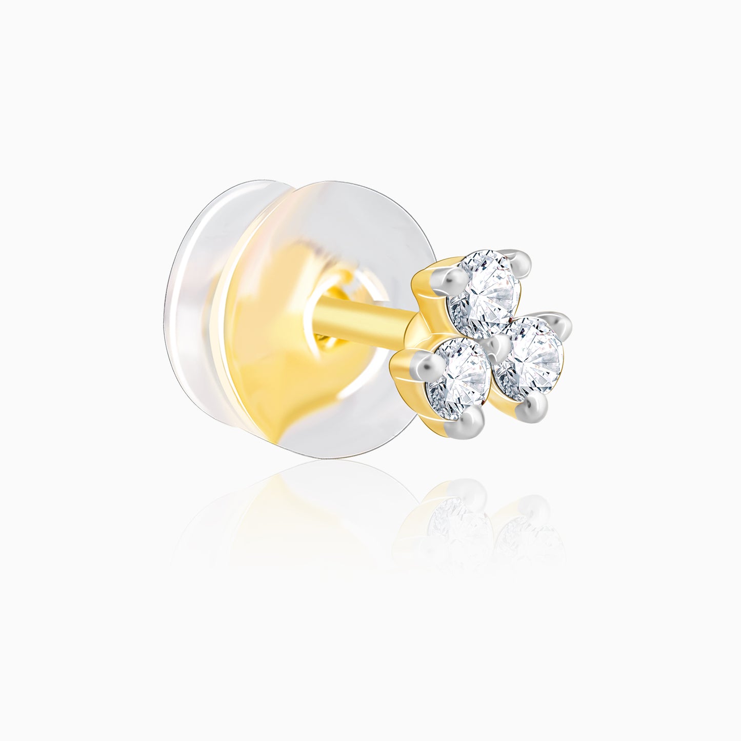 Gold Clover Leaf Diamond Stud Earrings GIVA Jewellery