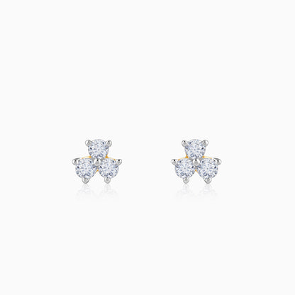 Gold Clover Lab Grown Diamond Stud Earrings