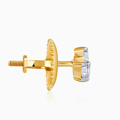 Gold Clover Lab Grown Diamond Stud Earrings