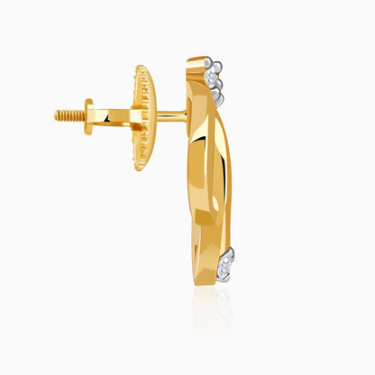 Gold Frilled Lab Grown Diamond Earrings
