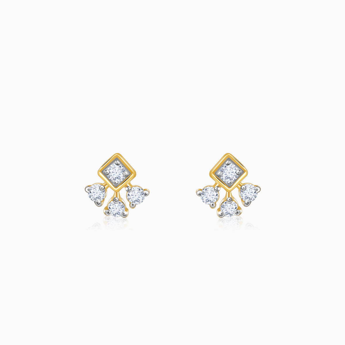 Gold Triad Lab Grown Diamond Stud Earrings