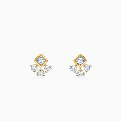 Gold Triad Lab Grown Diamond Stud Earrings
