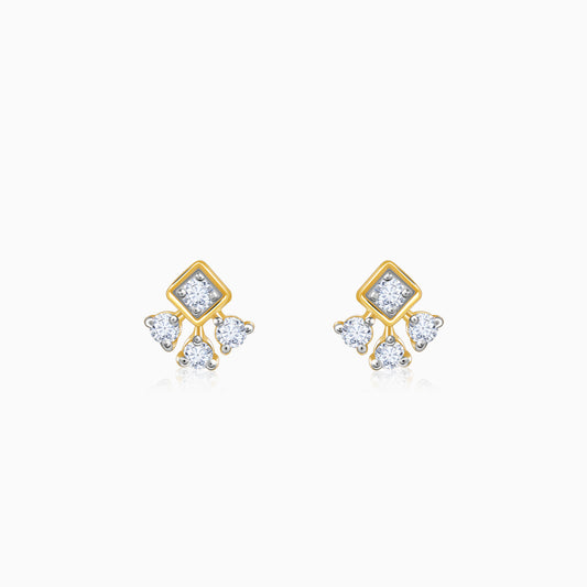 Gold Triad Lab Grown Diamond Stud Earrings