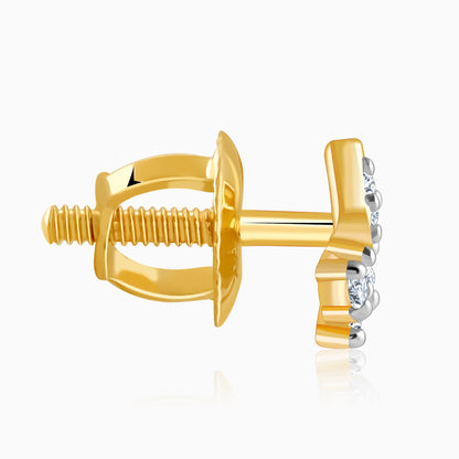 Gold Triad Lab Grown Diamond Stud Earrings