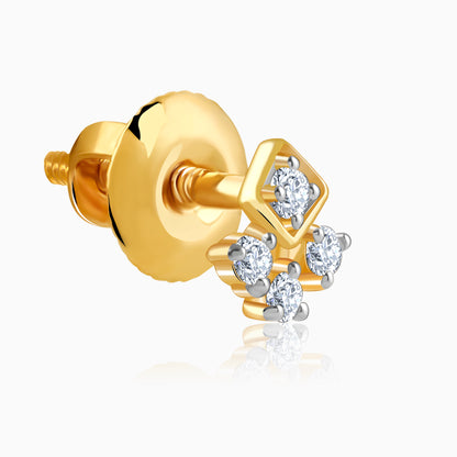 Gold Triad Lab Grown Diamond Stud Earrings