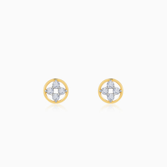 Gold Cute Lab Grown Diamond Stud Earrings